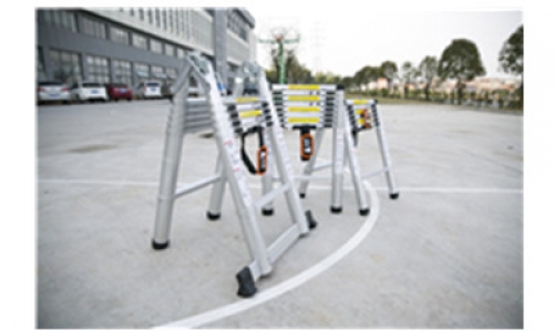 All aluminum herringbone equilateral ladder